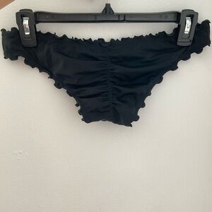 Shade & Shore Ruched Bathing Suit Bottoms, Size: S, Black